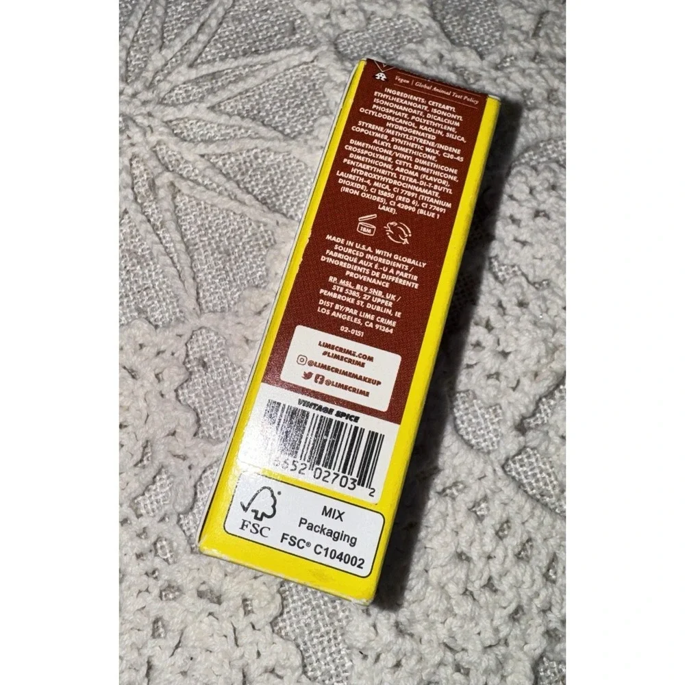Lime Crime Vintage‎ Spice Disco Down Soft Touch Lipstick .14oz Discontinued NEW